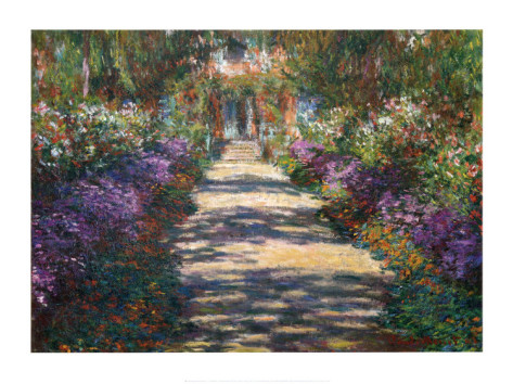 Garden at Giverny detailed - Claude Monet Paintings